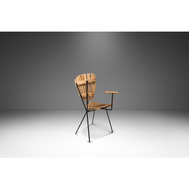 Set of 4 Restored Mid-Century Modern Wrought Iron & Birch Chairs Attributed to Arthur Umanoff, Usa, Circa 1960s For Sale - Image 9 of 18