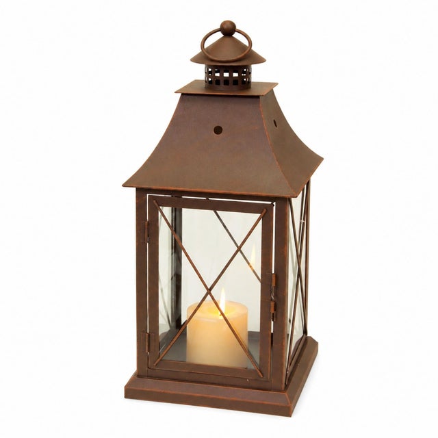 2020s Classic Brown Metal Lantern (Set of 3) For Sale - Image 5 of 6