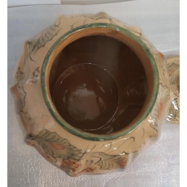 Arts & Crafts Painted Ceramic Bowl With Lid For Sale - Image 3 of 8