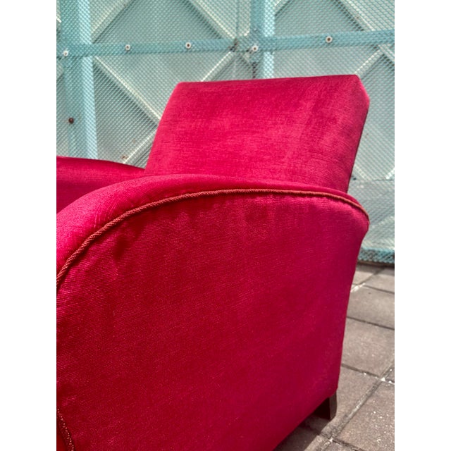 Art Deco Pair of Scandinavian Art Deco Lounge Chairs, Curved Upholstered Club Chairs, 1930s For Sale - Image 3 of 10