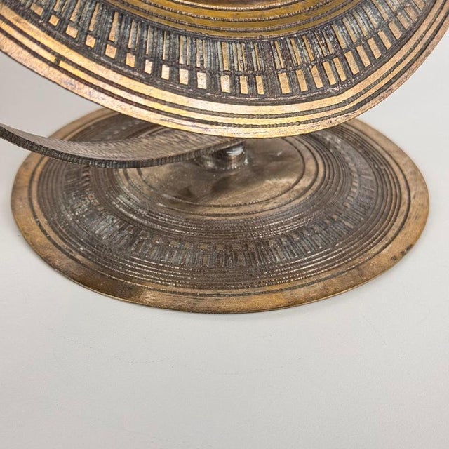 Pink Table Mirror in Hammered Brass by Celestino Gallinaro, 1950s For Sale - Image 6 of 18