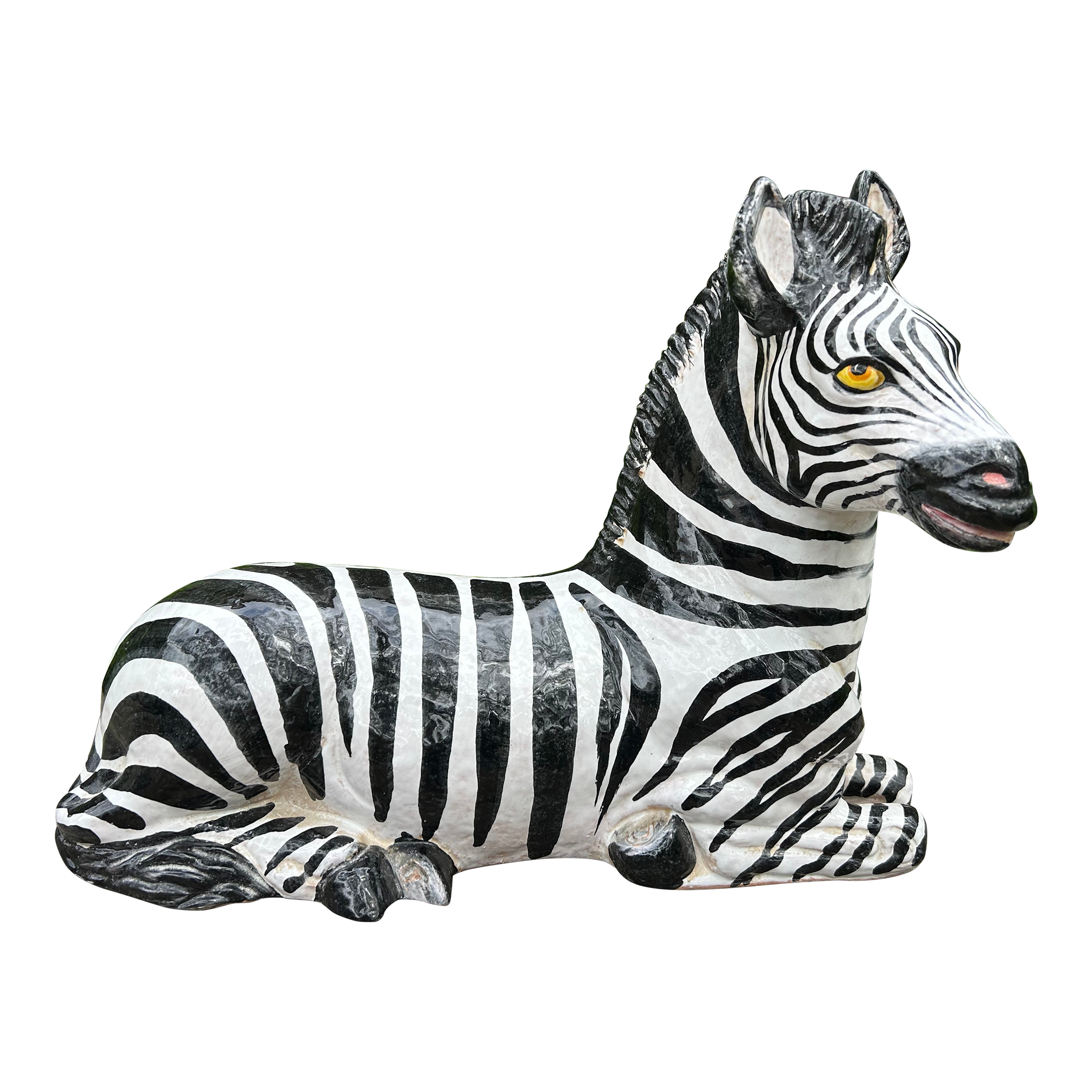 【中古美品】VIEW ON COLOUR 10 ANIMALITY 1960s Italian Glazed Terracotta Zebra Sculpture | Chairish