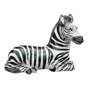 1960s Italian Glazed Terracotta Zebra Sculpture