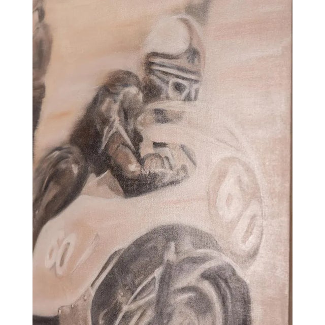 Early 21st Century Gabriella Giardi, Honda 500 Motorcycle after Mike Hailwood, 2019, Oil on Canvas For Sale - Image 5 of 9