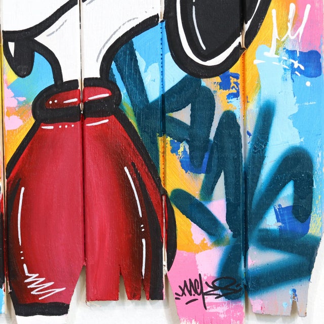 Street Life - Vibrant Colorful Graffiti Pop W/ Snoopy Cartoon Original Artwork by Naguy Claude For Sale - Image 4 of 9