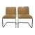 A pair of Mid-Century Modern upholstered chrome cantilever chairs with velvet fabric in a brown, burnt orange, and tan...