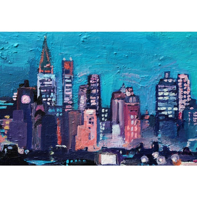 2020s "Nyc Skyline New Yorker Building" Oil Painting on Gallery Wrap Canvas For Sale - Image 5 of 5