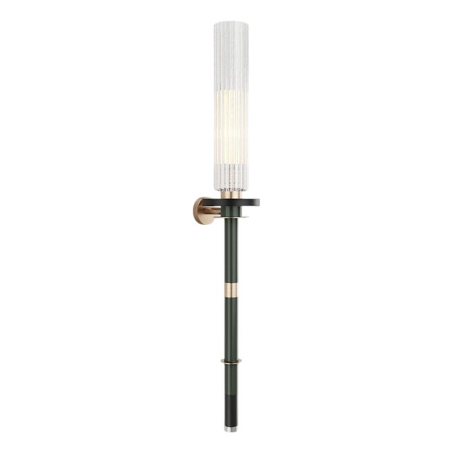 Torca I Wall Lamp in Brass with Aluminum and Fluted Glass by Marine Breynaert For Sale