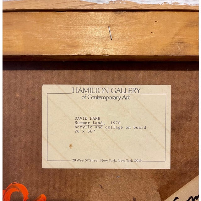 1970s David Hare, 1970 Mod Surrealist Painting Collage David Hare Abstract Landscape Summer Land, 1970 For Sale - Image 5 of 15