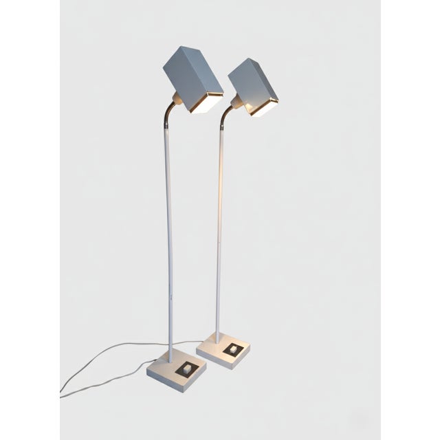 This striking pair of floor lamps, designed by Björn Svensson for Elidus in the 1970s, exemplifies the refined minimalism...