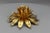 Gold Hollywood Regency Style Gilt Metal Flower Shaped Flush Mount, 1970s For Sale - Image 8 of 18