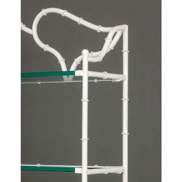 Metal Hollywood Regency White Patinated Metal Etagere For Sale - Image 7 of 10