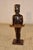 19th century unique folk art statue of a French soldier holding a tray. The statue is hand carved from walnut and is such...
