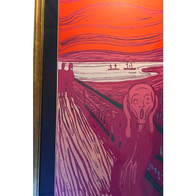 Pop Art 1980s Andy Warhol After Munch in Pink Numbered Lithograph Custom Framed and Matted For Sale - Image 3 of 6