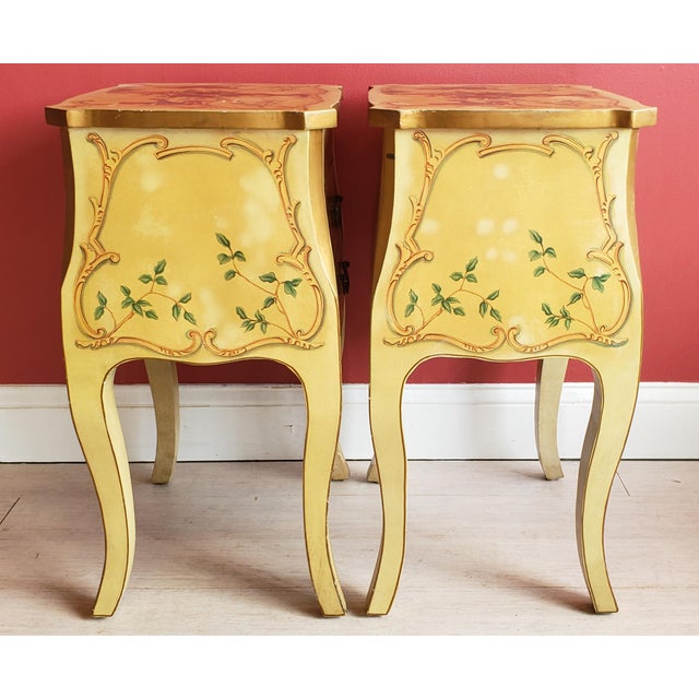 1980s Yellow Hannd-Painted Monkey Tables - a Pair | Chairish