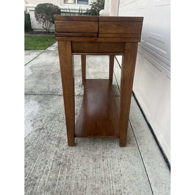 Auburn Mid 20th Century Mission Style Drop Leaf Desk/ Entry Table For Sale - Image 8 of 9