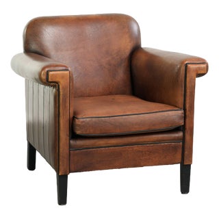 Vintage Art Deco Sheepskin Armchair For Sale