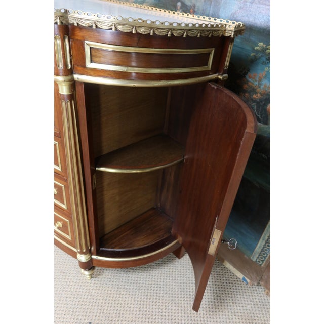 Demi-Lune Chest of Drawers with Doors, 19th Century For Sale - Image 10 of 13