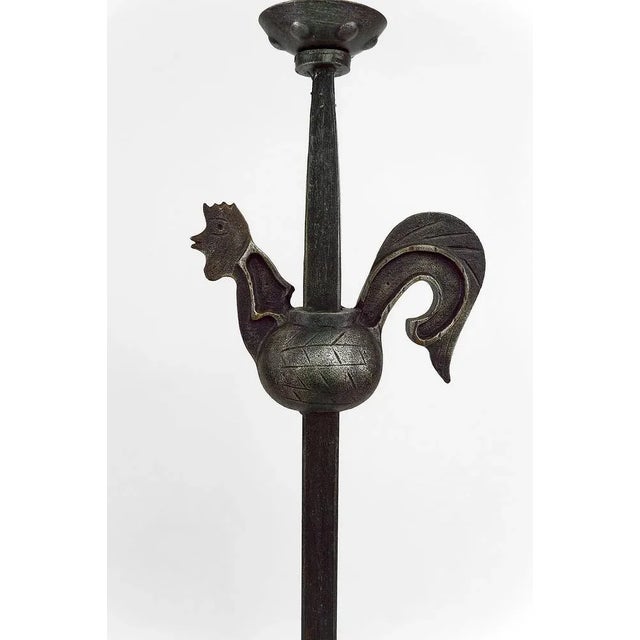 Rooster Floor Lamp in Wrought Iron by Jean Touret for Ateliers Marolles, 1950s For Sale - Image 6 of 12