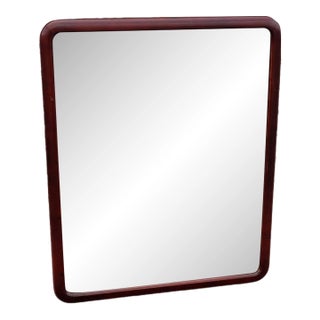 1920 Mahogany Round Edge American Mirror. For Sale