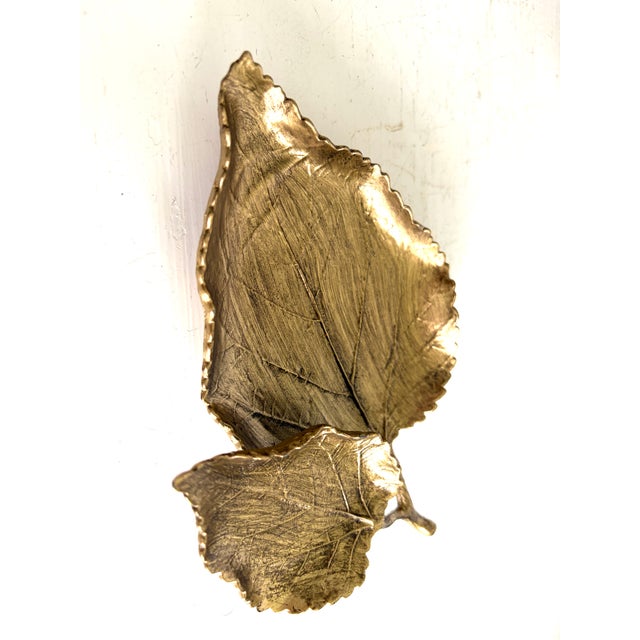Vintage Gold Metal Leaf Tray For Sale - Image 10 of 10