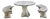 French Faux Bois Garden Table and Benches, 1960s, Set of 3 For Sale