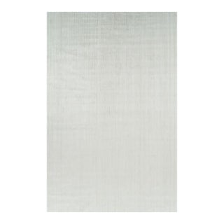 Rug & Kilim’s Oversized Textural Rug in Solid White and Silver-Gray Striae - 11x17 For Sale