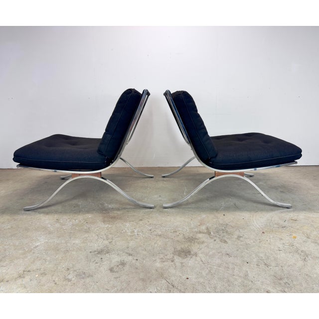 Mid Century Modern Barcelona Style Lounge Chairs by Selig Made in Italy For Sale - Image 12 of 12