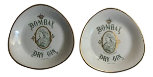 Vintage Bombay Dry Gin Ashtrays - a Pair