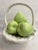 Mid 20th Century White Ceramic Trompe L’oeil Green Apple Basket For Sale - Image 9 of 10