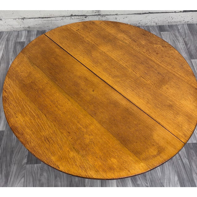 Antique Victorian 44” Round Quarter Sawn Tiger Oak Coffee Table ...