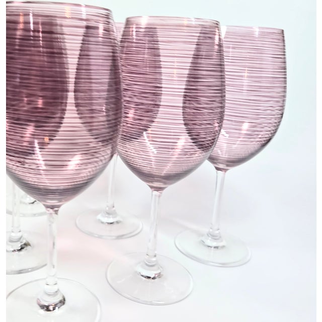 Garnet Twirl Stölze- Lausitz Goblets- Set of Six For Sale - Image 11 of 12
