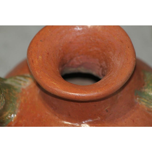 Sculpture Materials Unique Red Clay Terracotta, Folk Art Pot W/ Frog Handles For Sale - Image 7 of 8