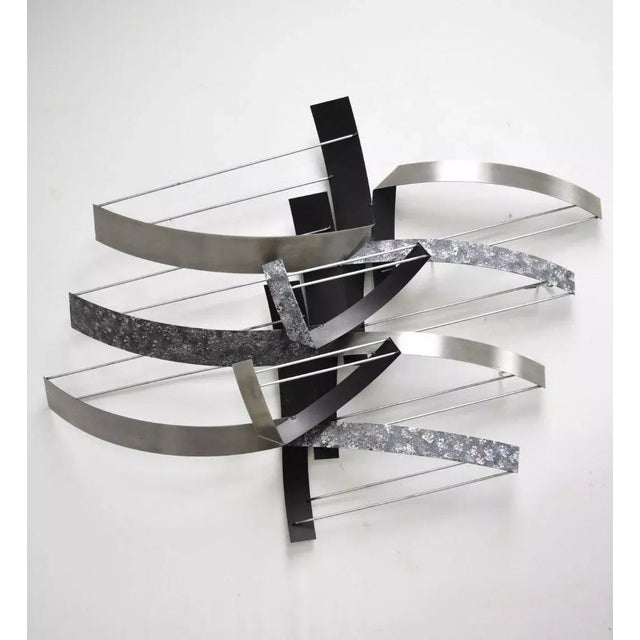 Vintage Curtis Jere Mid Century Modern Metal Abstract Wall Art Sculpture Signed For Sale - Image 9 of 9