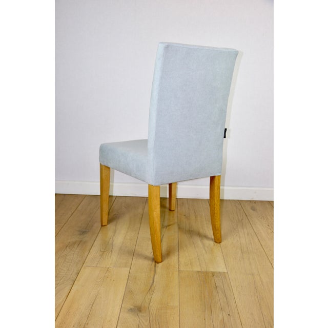 Wood Celadon Blue Upholstered Oak Chairs from Ikea, 1970s, Set of 2 For Sale - Image 7 of 13