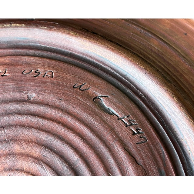 1990s Vintaeg Ellen Evans Studio Art Pottery Snakeskin Charger / Platter For Sale - Image 5 of 5