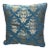 Vintage Italian Cotton Turquoise and Gold Pillow For Sale