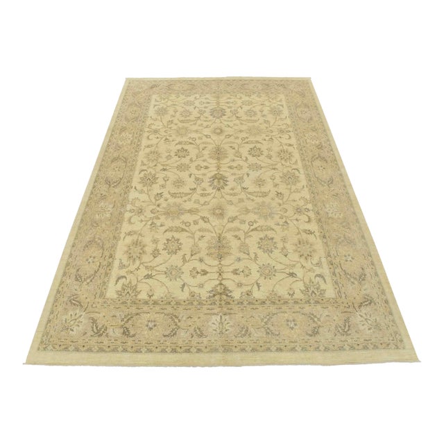 Ziegler Rug 9'11'' X 13'9'' Beige Wool Traditional Hand-Knotted Oriental Carpet For Sale