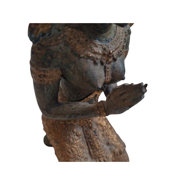 Vintage Bronze Thepphanom Statues, 1990s, Set of 2 For Sale - Image 4 of 10