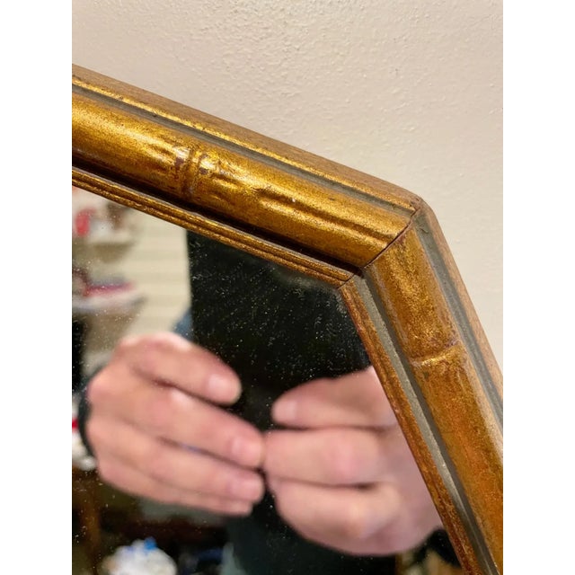 Vintage Gilt Faux Bamboo Mirror For Sale - Image 9 of 10