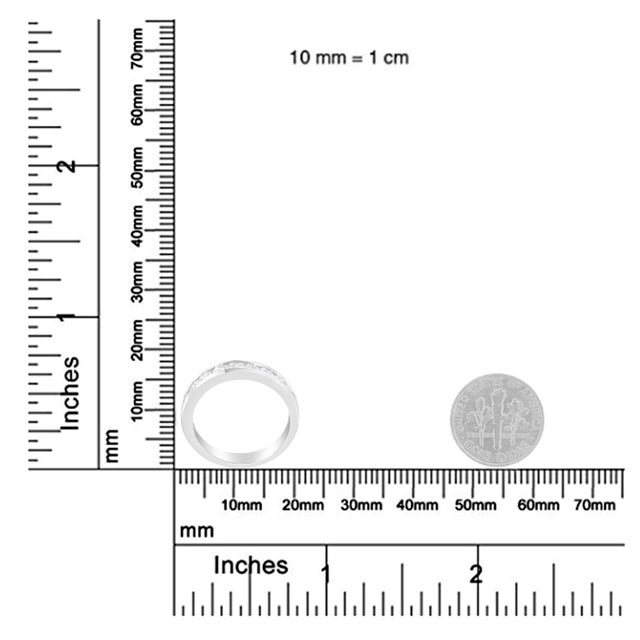 Metal IGI Certified 1.0 Cttw Diamond 18K White Gold Channel-Set Half-Eternity Band Wedding Ring (E-F Color, I1-I2 Clarity) - Size 6-1/2 For Sale - Image 7 of 7