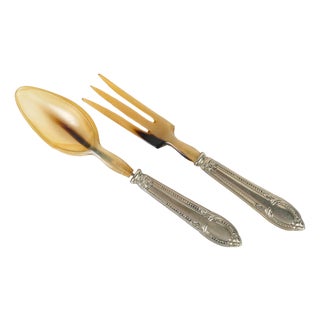 Silver-Plated Salad Servers, Set of 2 For Sale