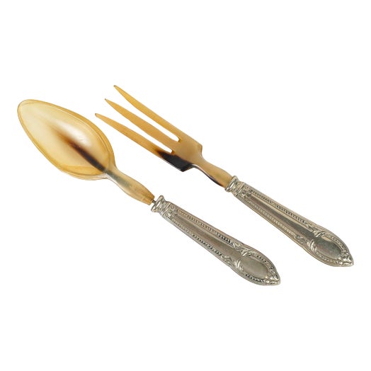 Silver-Plated Salad Servers, Set of 2 For Sale