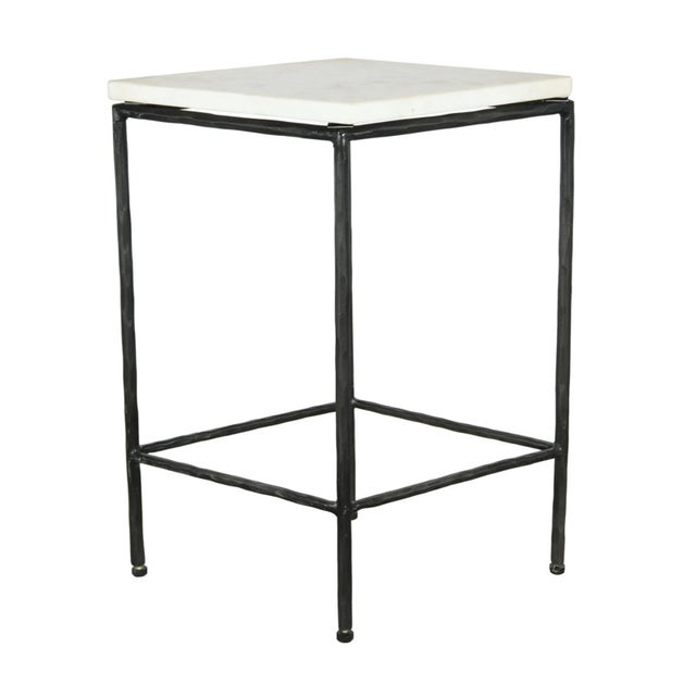 Modern Marble & Iron Diamond Side Table For Sale In Los Angeles - Image 6 of 7