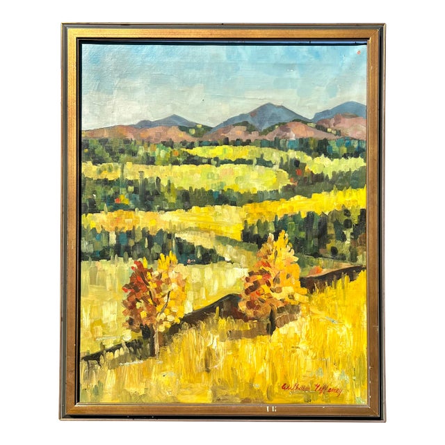 French Countryside Landscape Oil Painting Framed For Sale