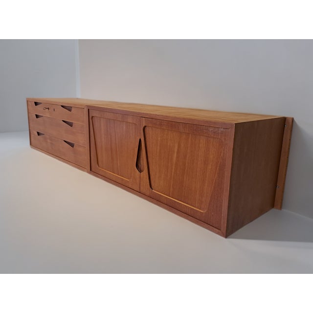 Mid-Century Scandinavian Rival Wall-Mounted Teak Storage Unit, 1960s For Sale - Image 12 of 18