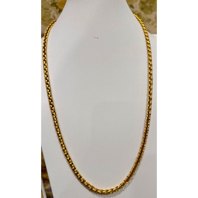 Metal 18 Karat Yellow Gold 84.7 Gm Chain, 5 Mm Wide Necklace, 28 " Long For Sale - Image 7 of 8