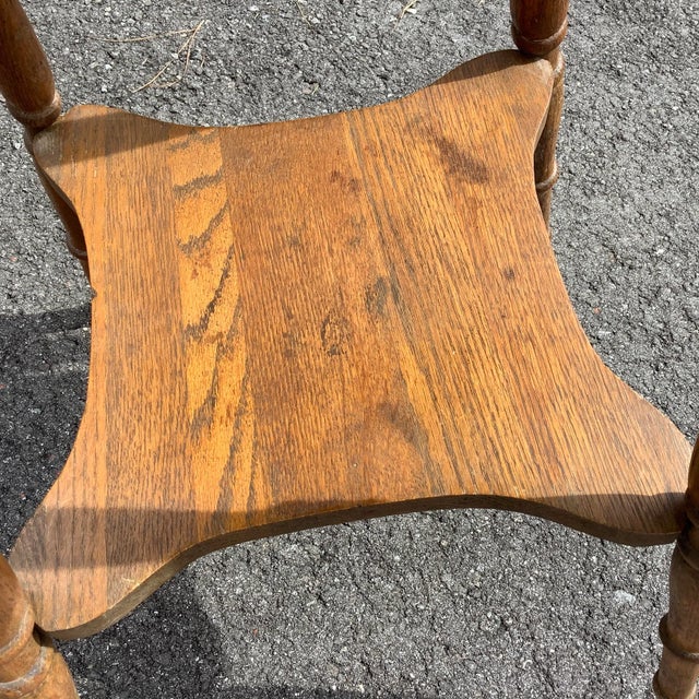 Tan 1920s Antique Oak Plant Stand For Sale - Image 8 of 9