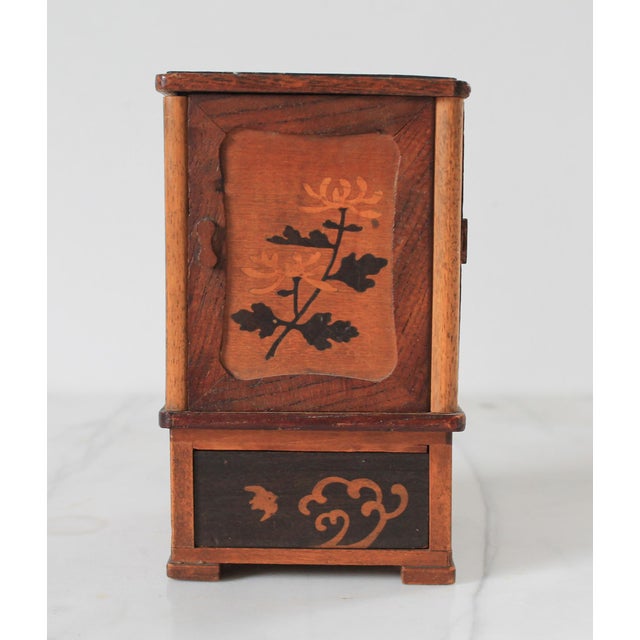 Brown Vintage Japanese Marquetry Cigarette Box For Sale - Image 8 of 10