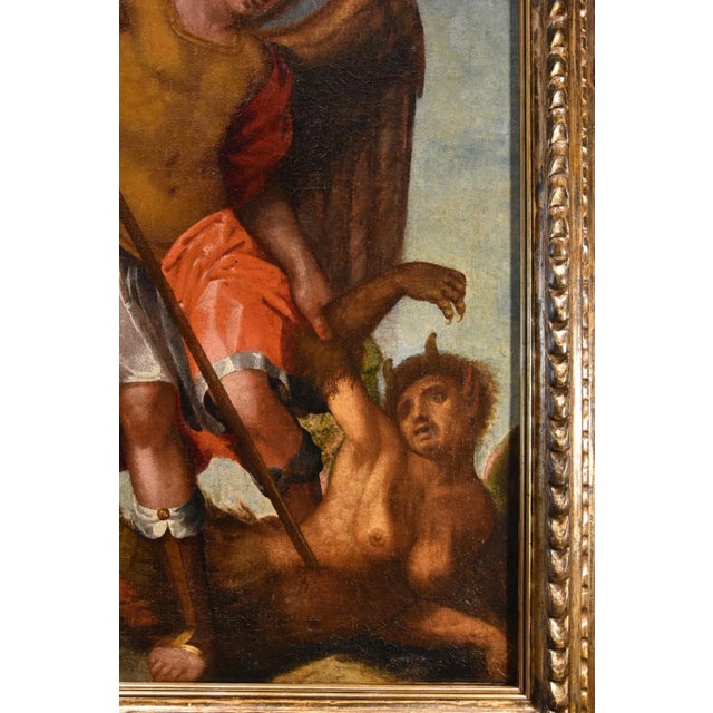Tuscan School Artist, Saint Michael the Archangel, 1580, Oil on Canvas, Framed For Sale - Image 14 of 16